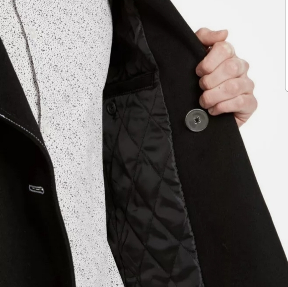 INC Men's Contrast Top Stitch Pea Coat, Black, - Picture 4 of 9